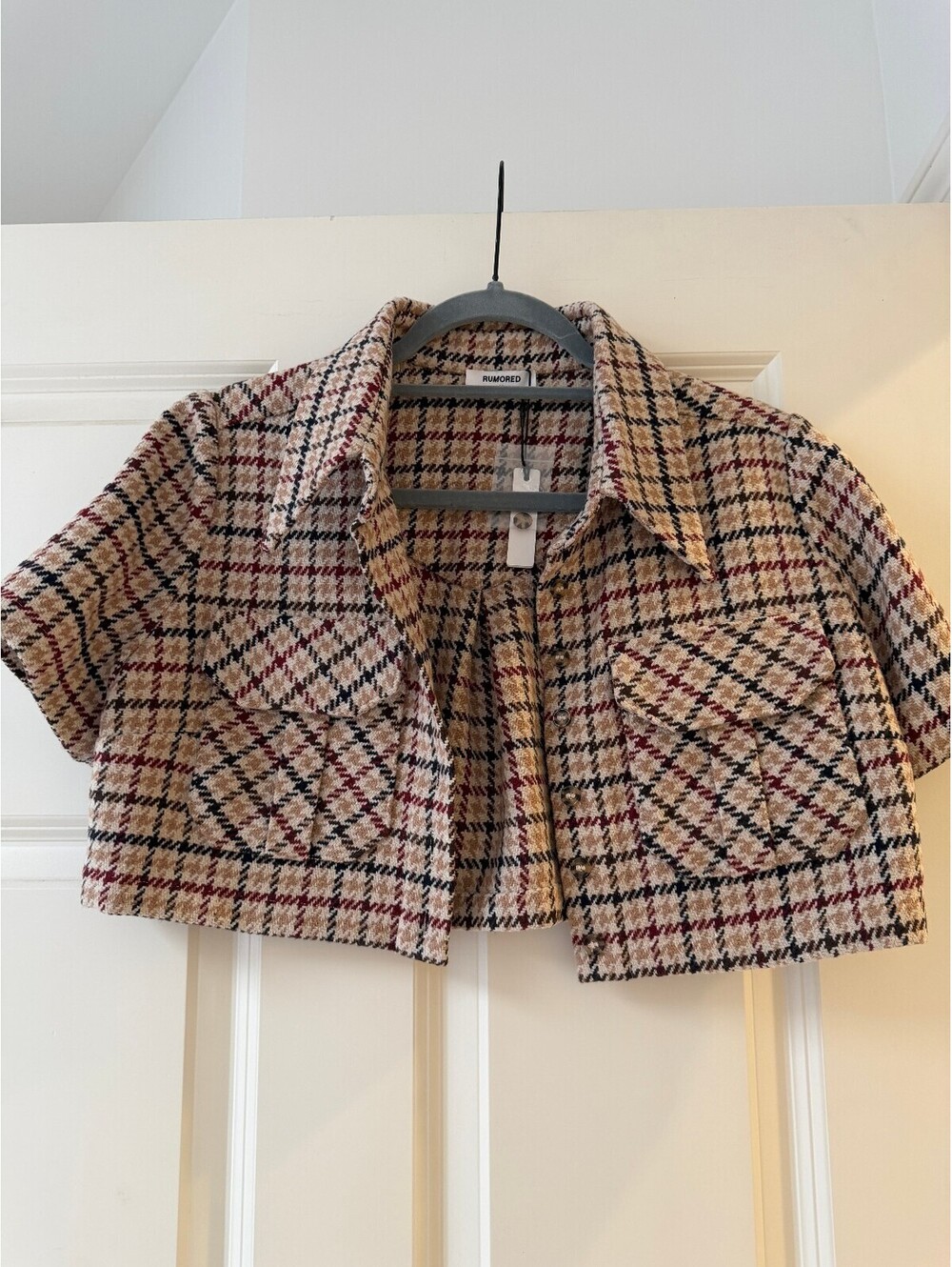 NWT Rumored Coco Plaid Top